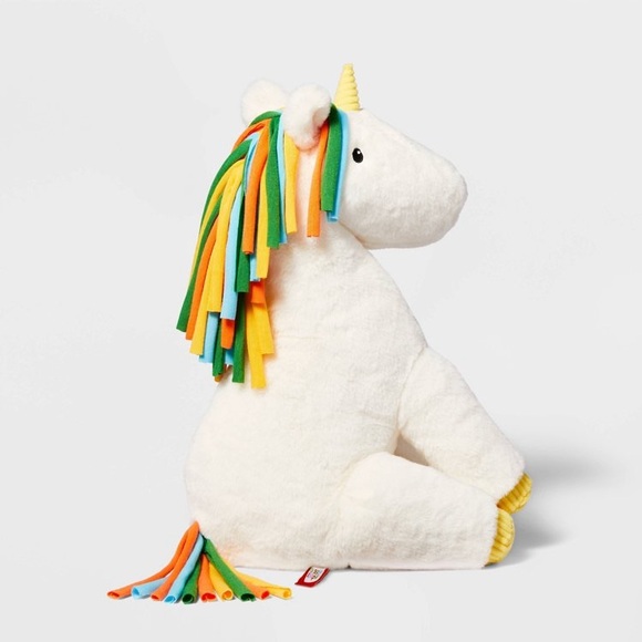 New with tag! White Unicorn Rainbow Mane Soft Plush Stuffed Animal - Picture 2 of 11